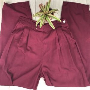 New Old Stock Vintage High Waist Maroon Pants